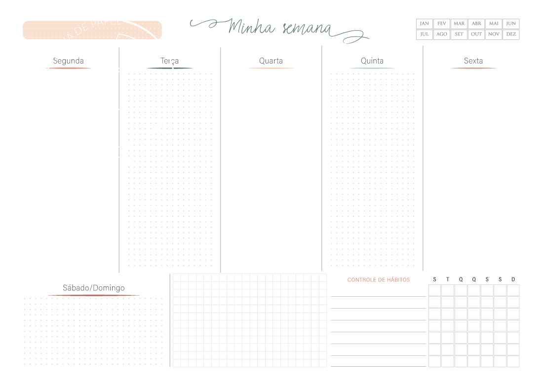 planner de metas semanais