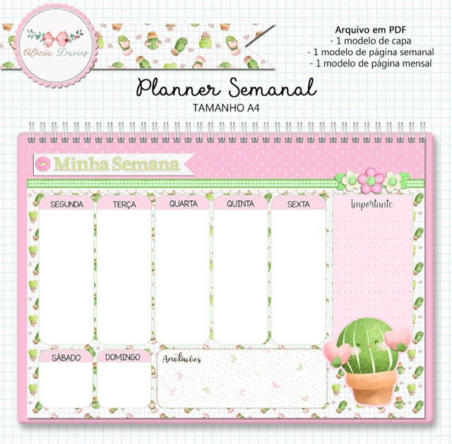 calendário semanal grátis pdf