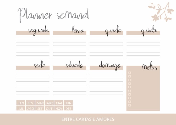 planner de estudos para imprimir