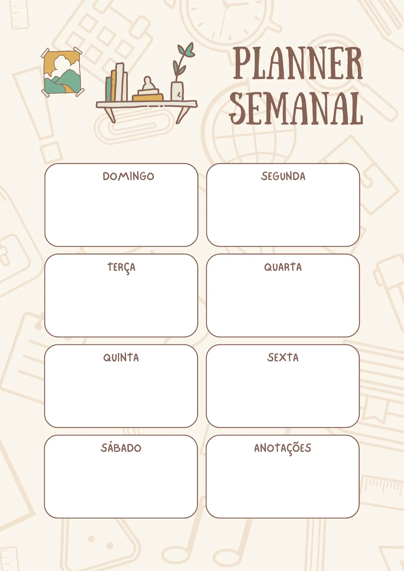 modelo de planejamento semanal