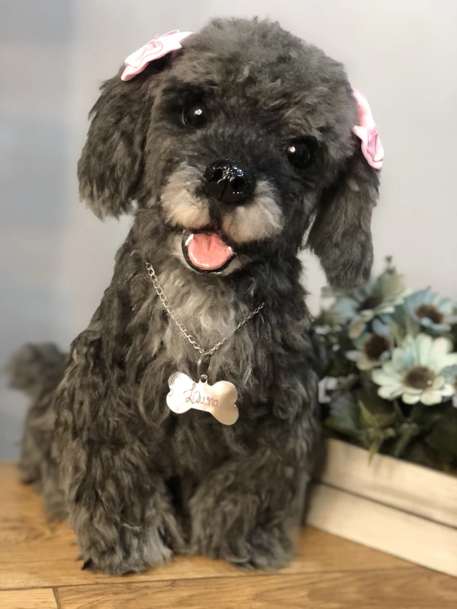 poodle amigurumi com fio escovado
