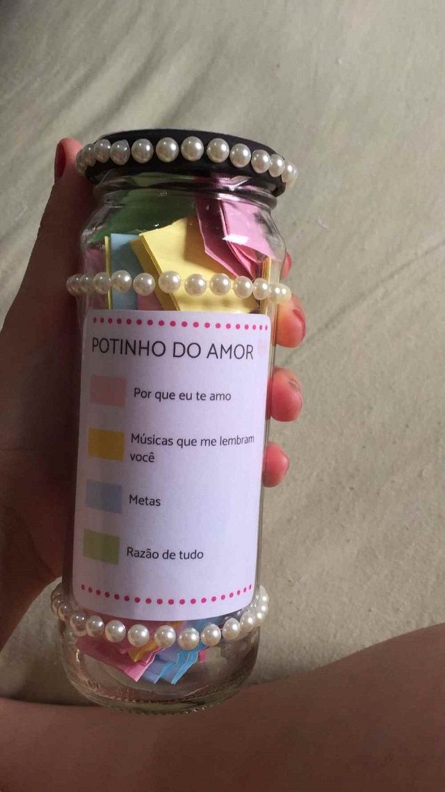 pote de mensagens de amor