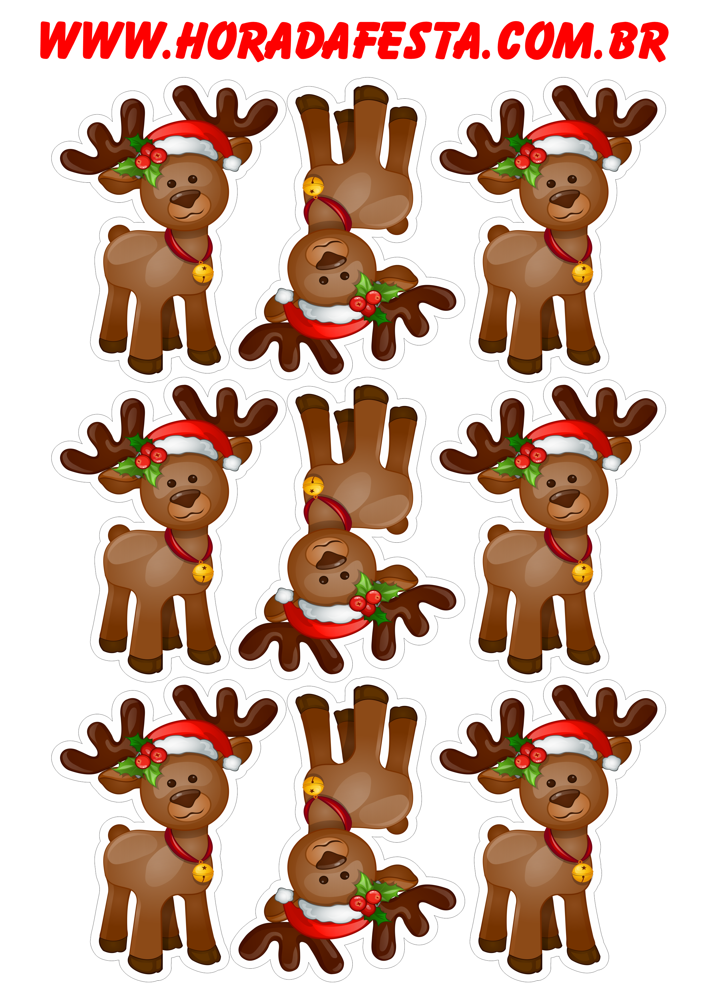 desenho rena natal para imprimir