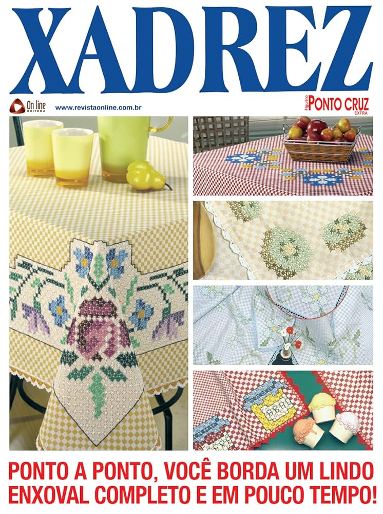 revista yaranas bordado xadrez