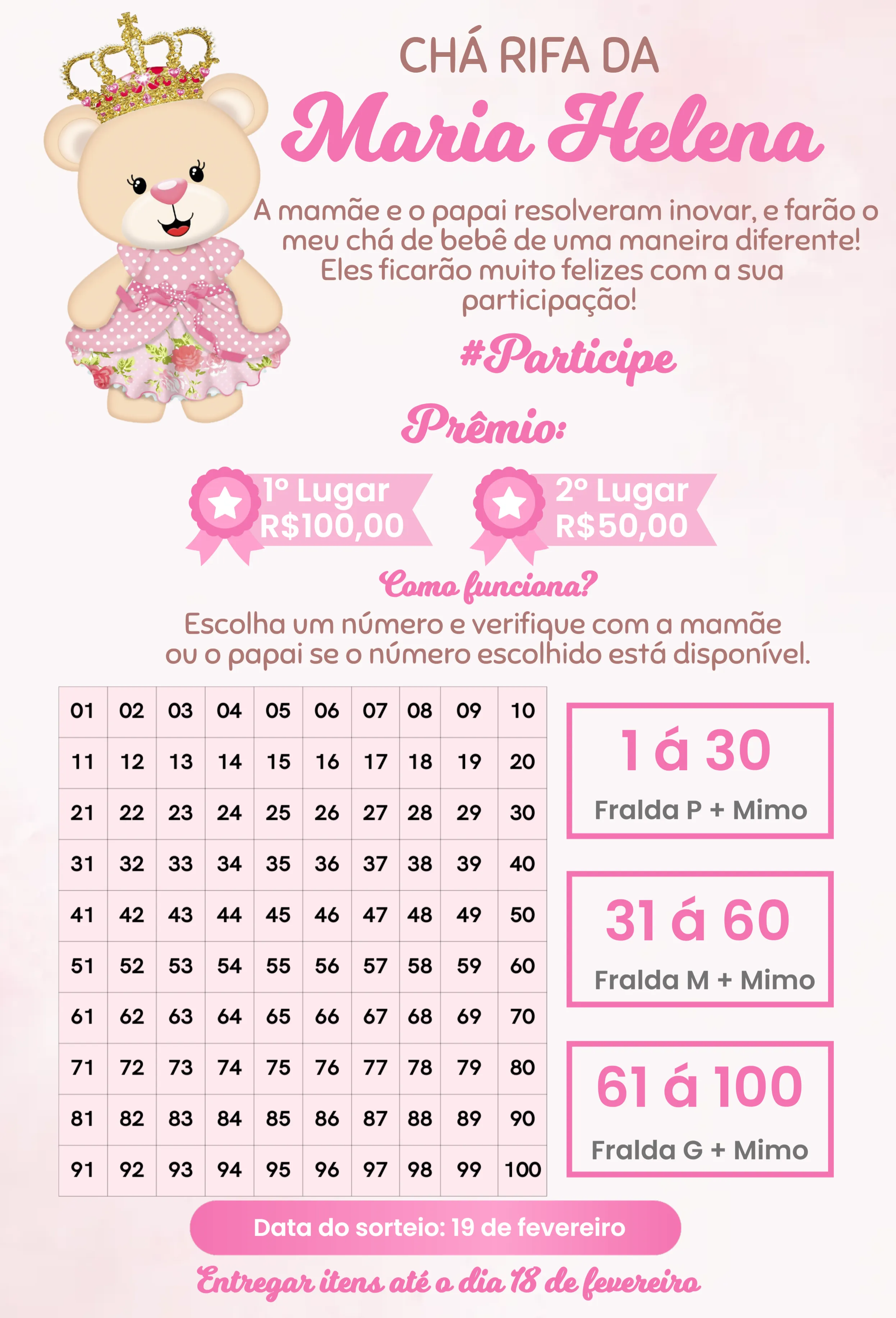 template de rifa de aniversário