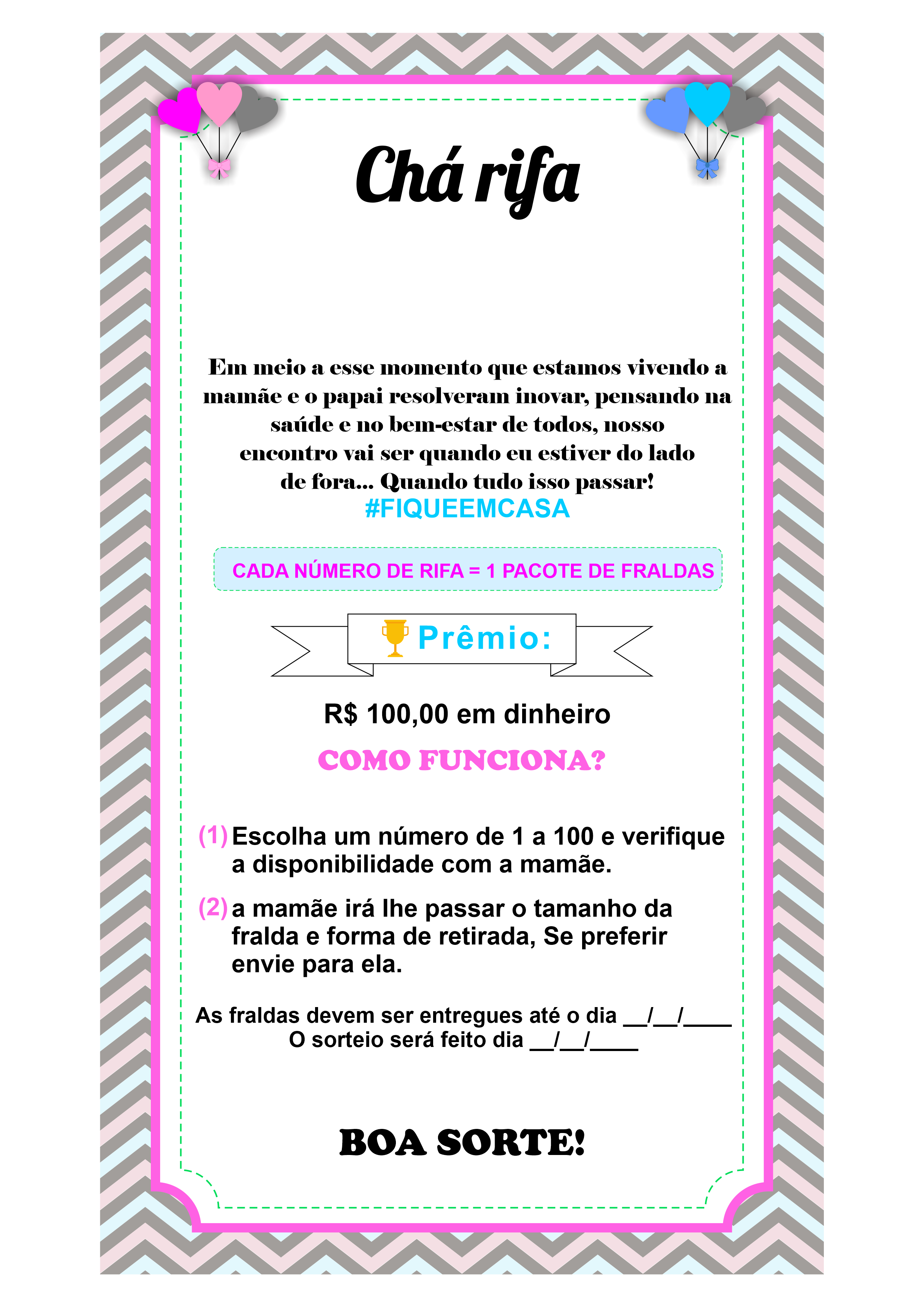 design de rifa para imprimir