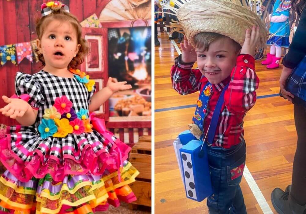 customizar roupa festa junina criança
