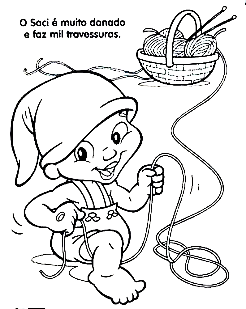 desenho saci perere para pintar