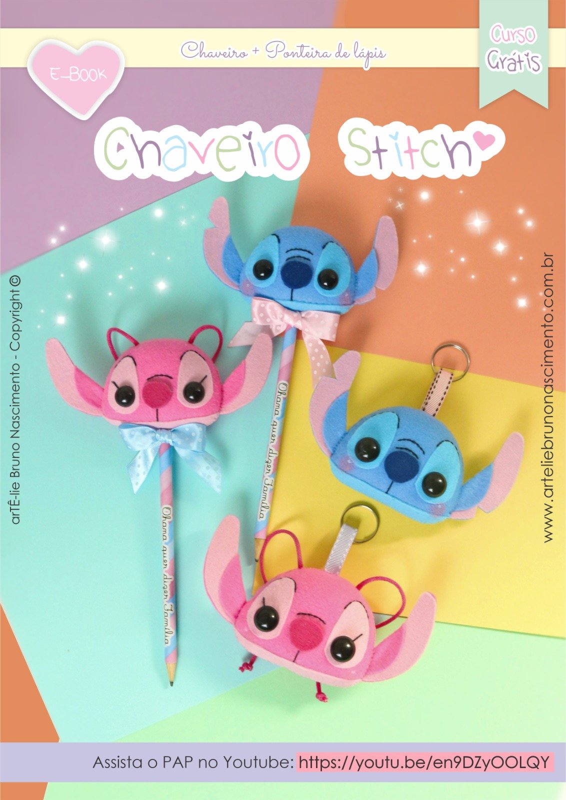 stitch de feltro passo a passo youtube