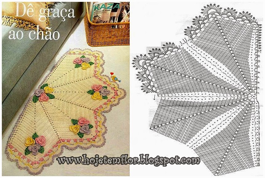 Receita tapete de crochê gráfico