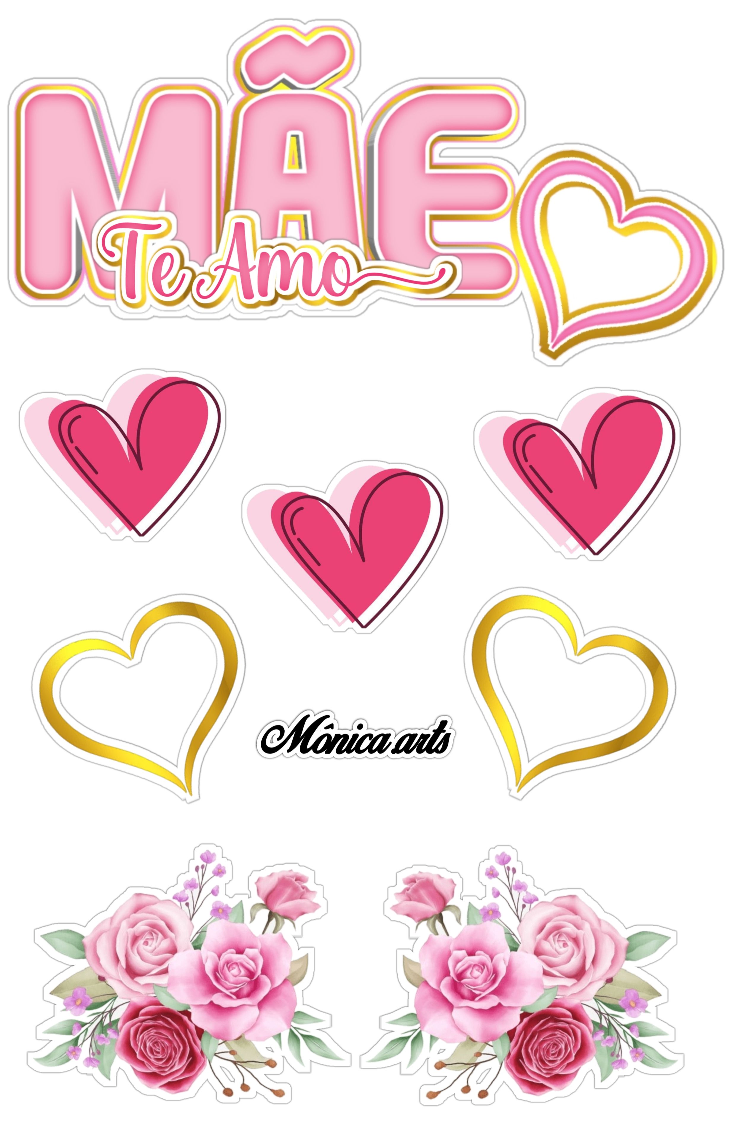 topo de bolo dia das mães png