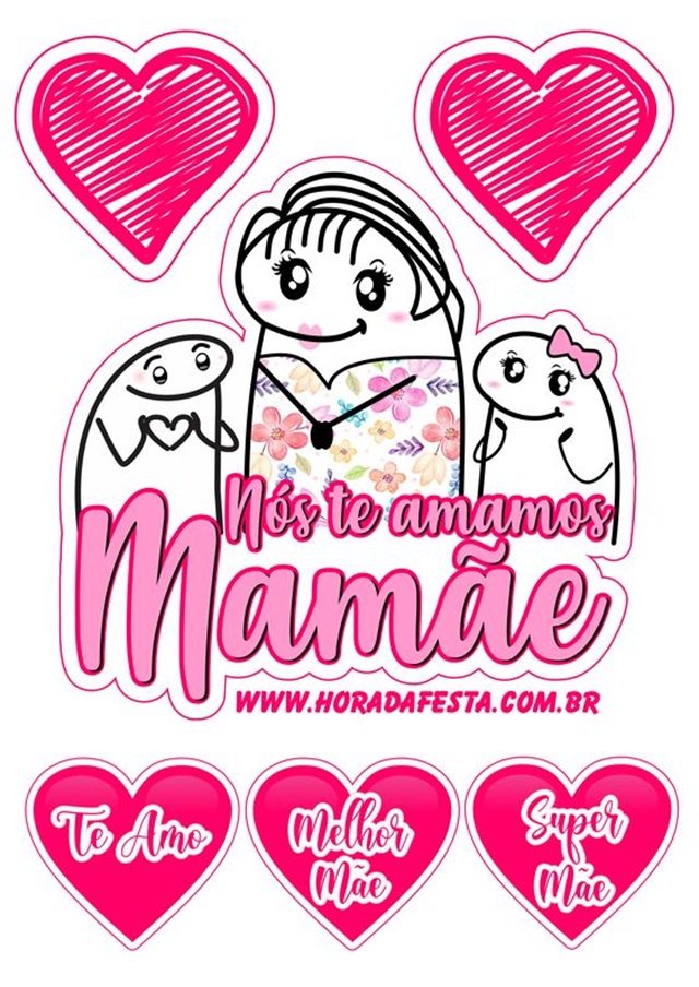 topo de bolo dia das mães png