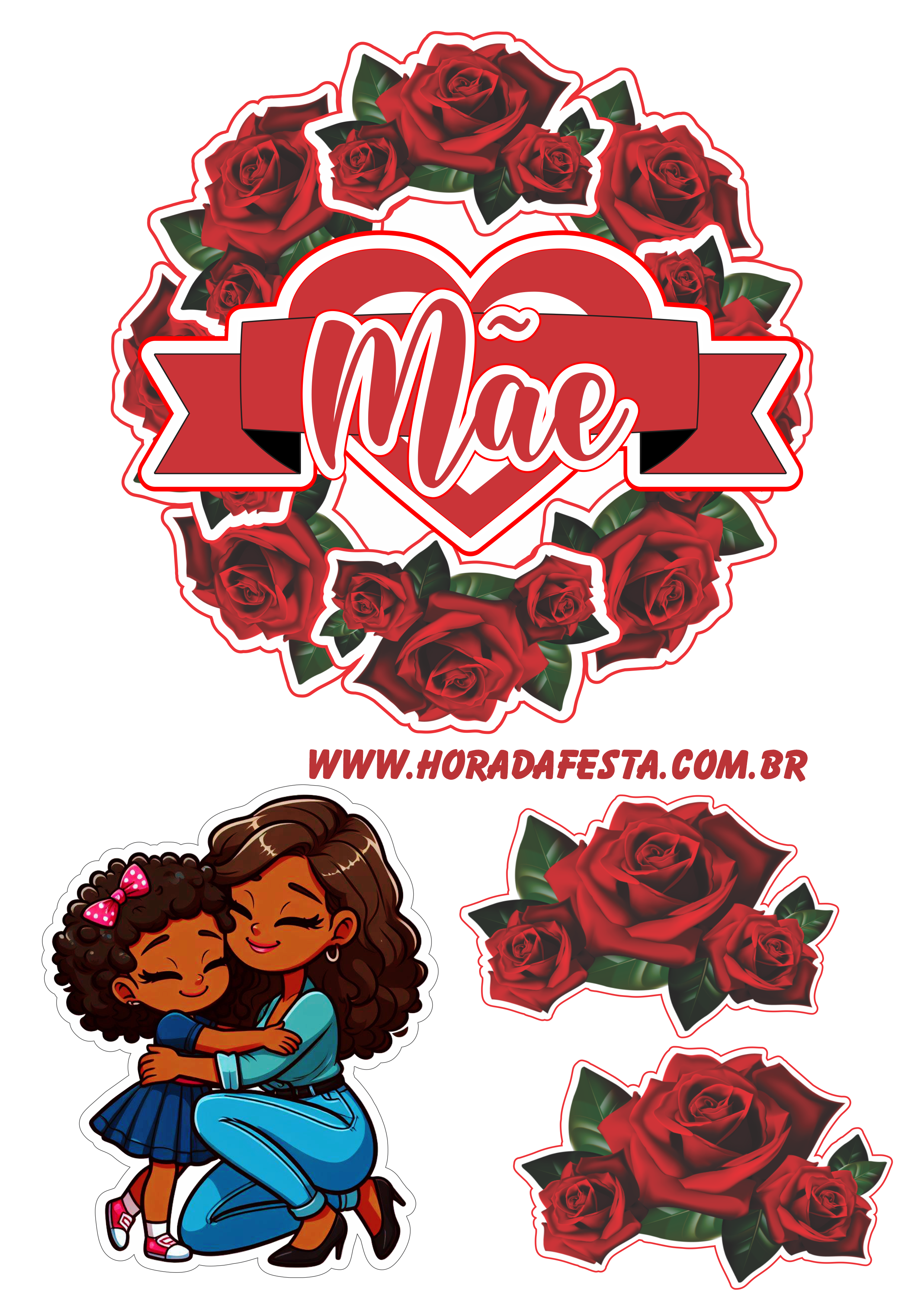 topo de bolo personalizado dia das mães grátis