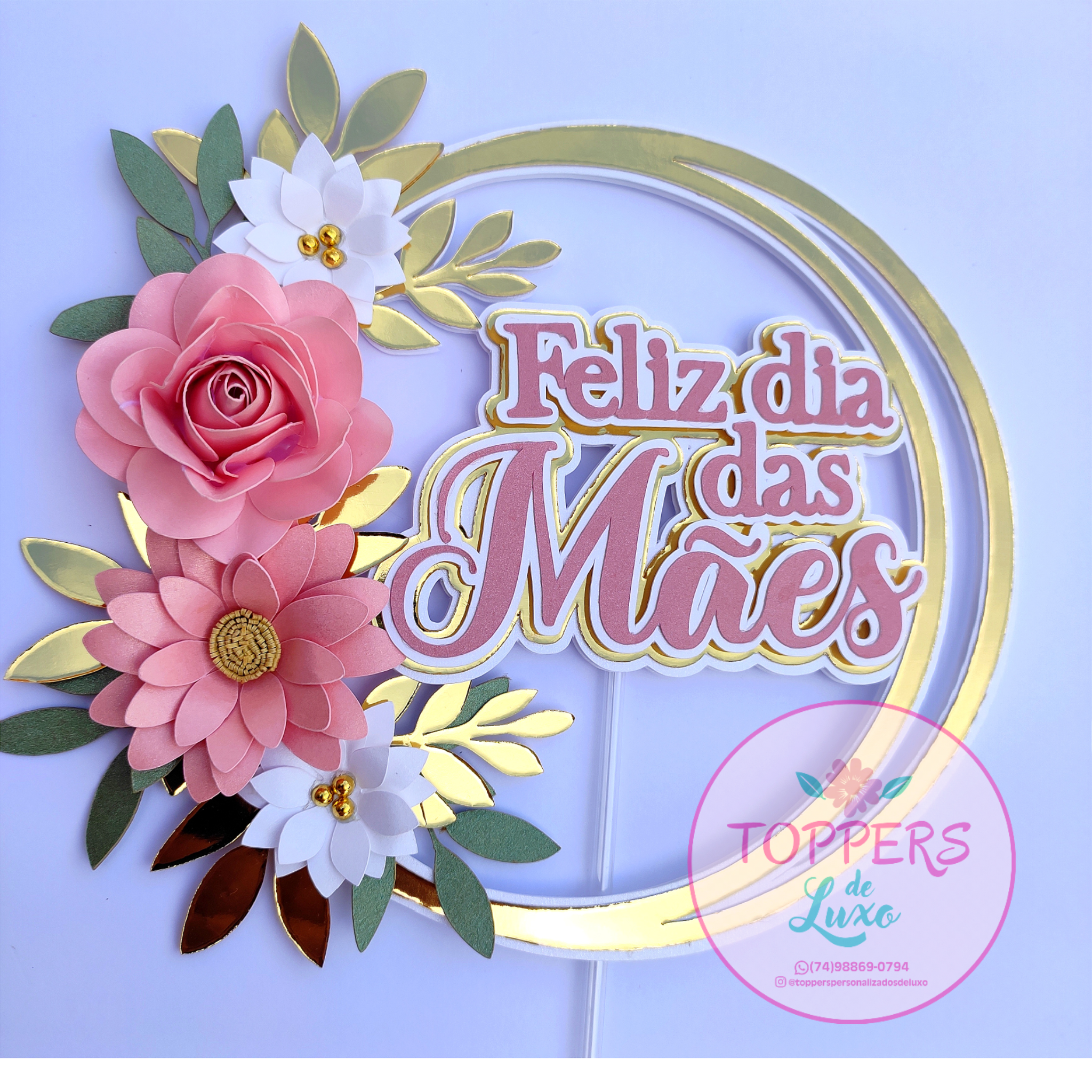 topo de bolo dia das mães png