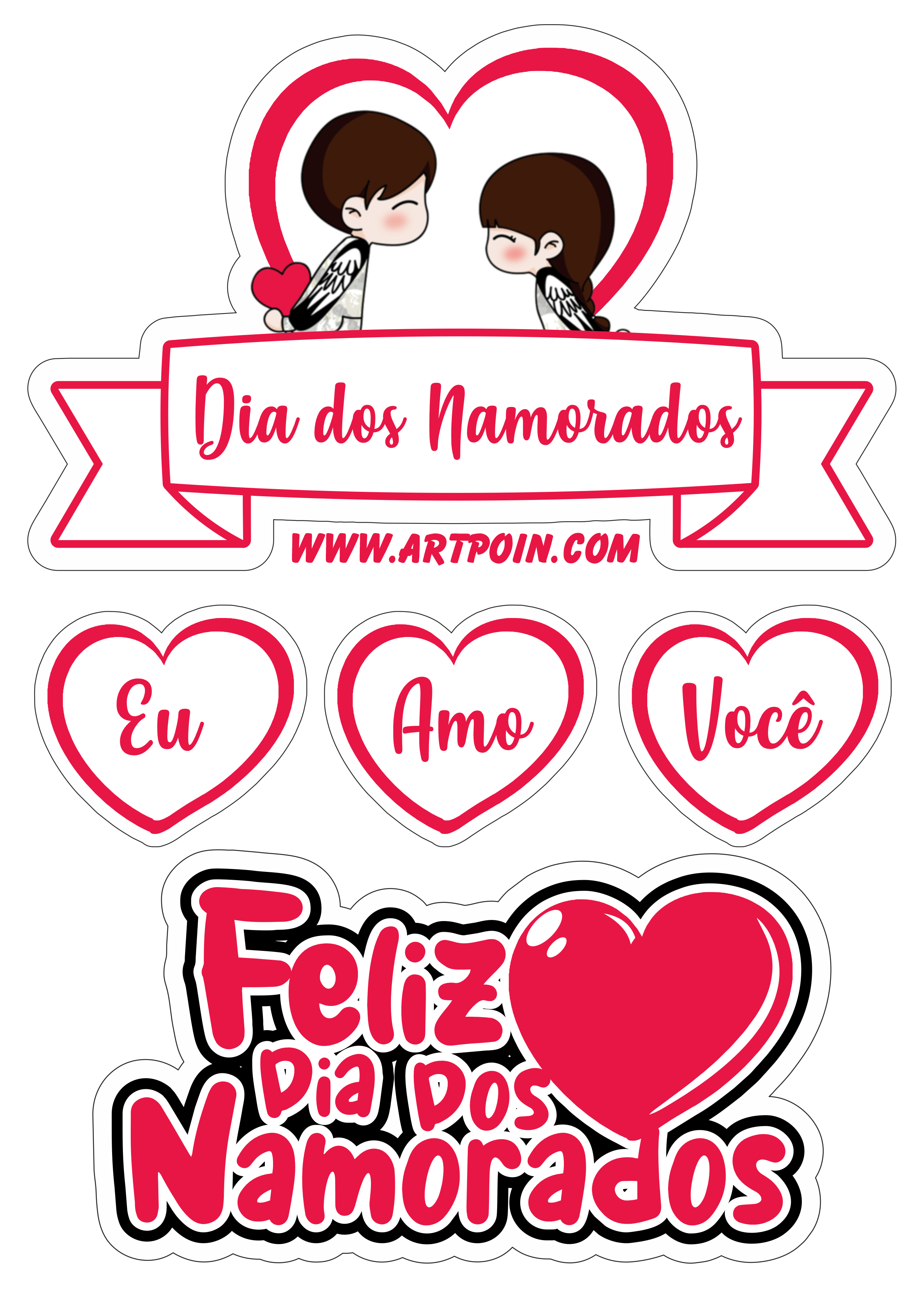 topo de bolo dia dos namorados personalizado