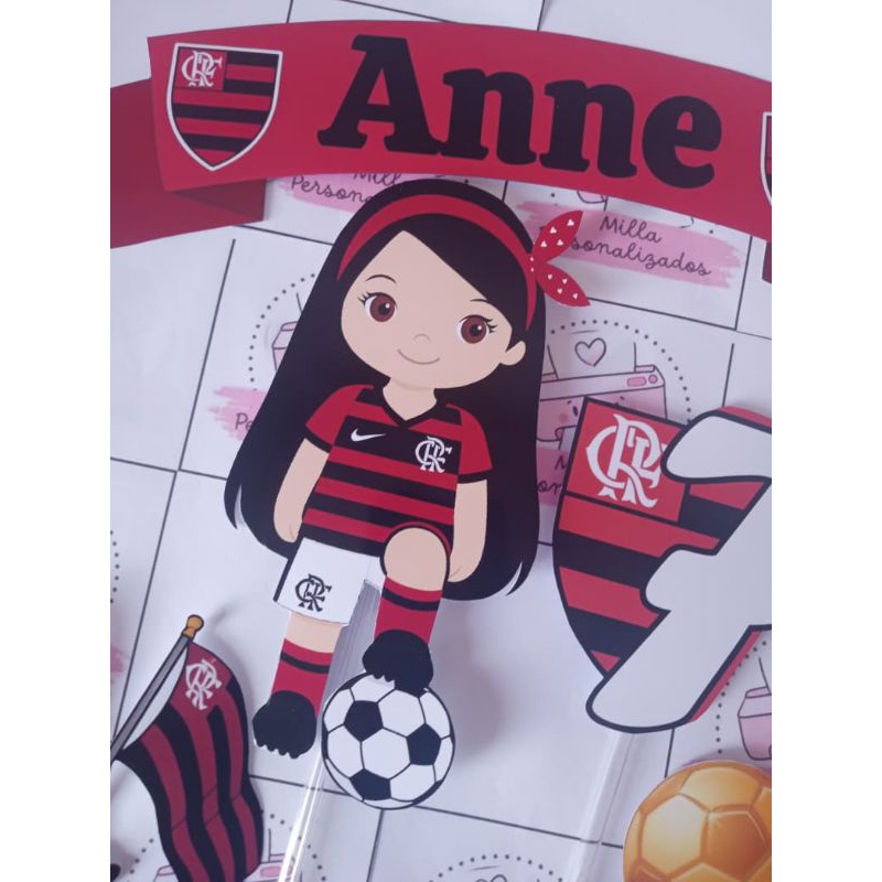 topo de bolo flamengo com personagem