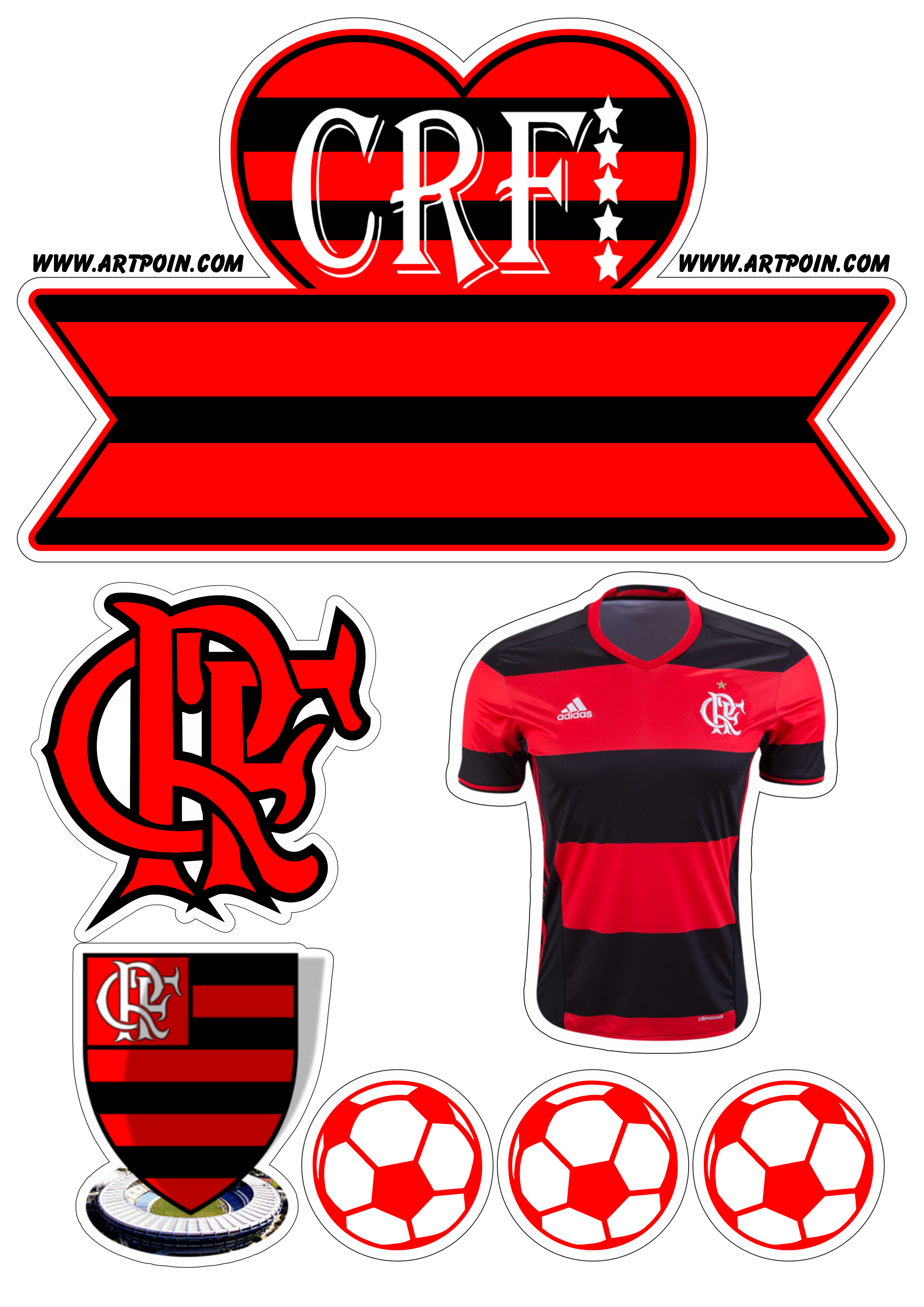 template topo de bolo flamengo