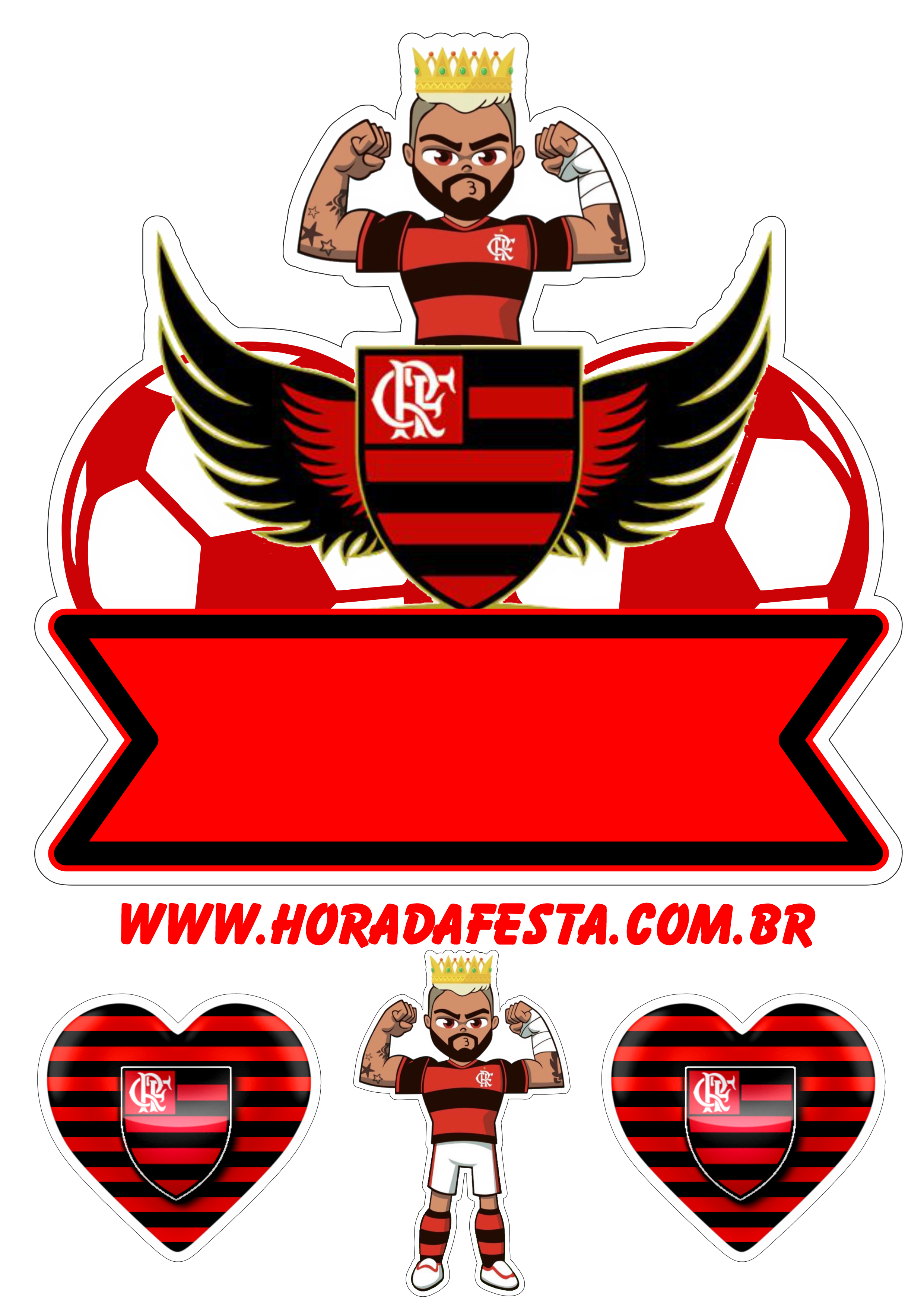 topo de bolo personalizado flamengo