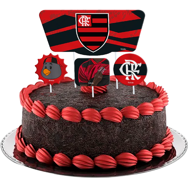 topo de bolo flamengo para menina
