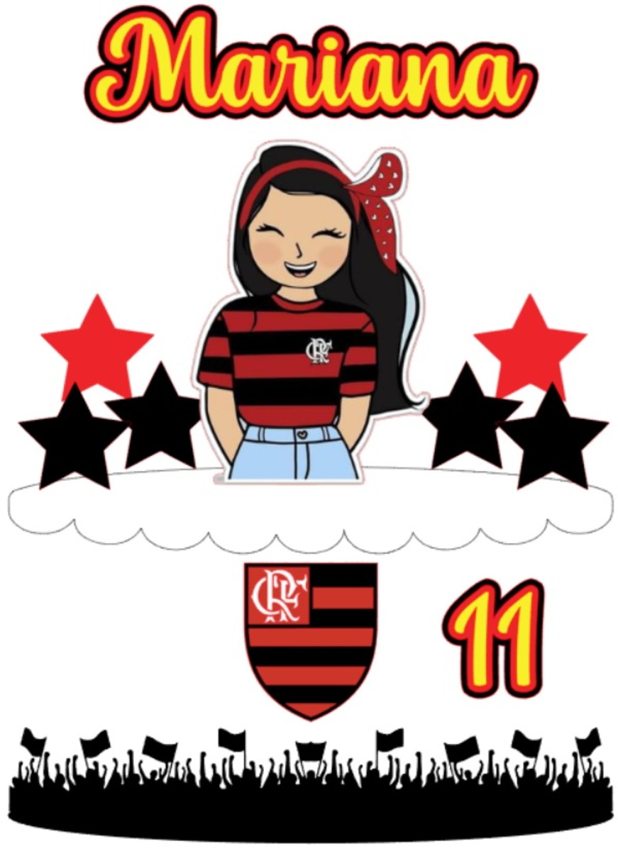 topo de bolo flamengo menina