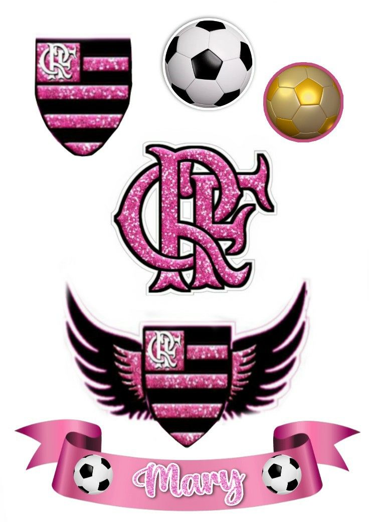 topo de bolo flamengo rosa png