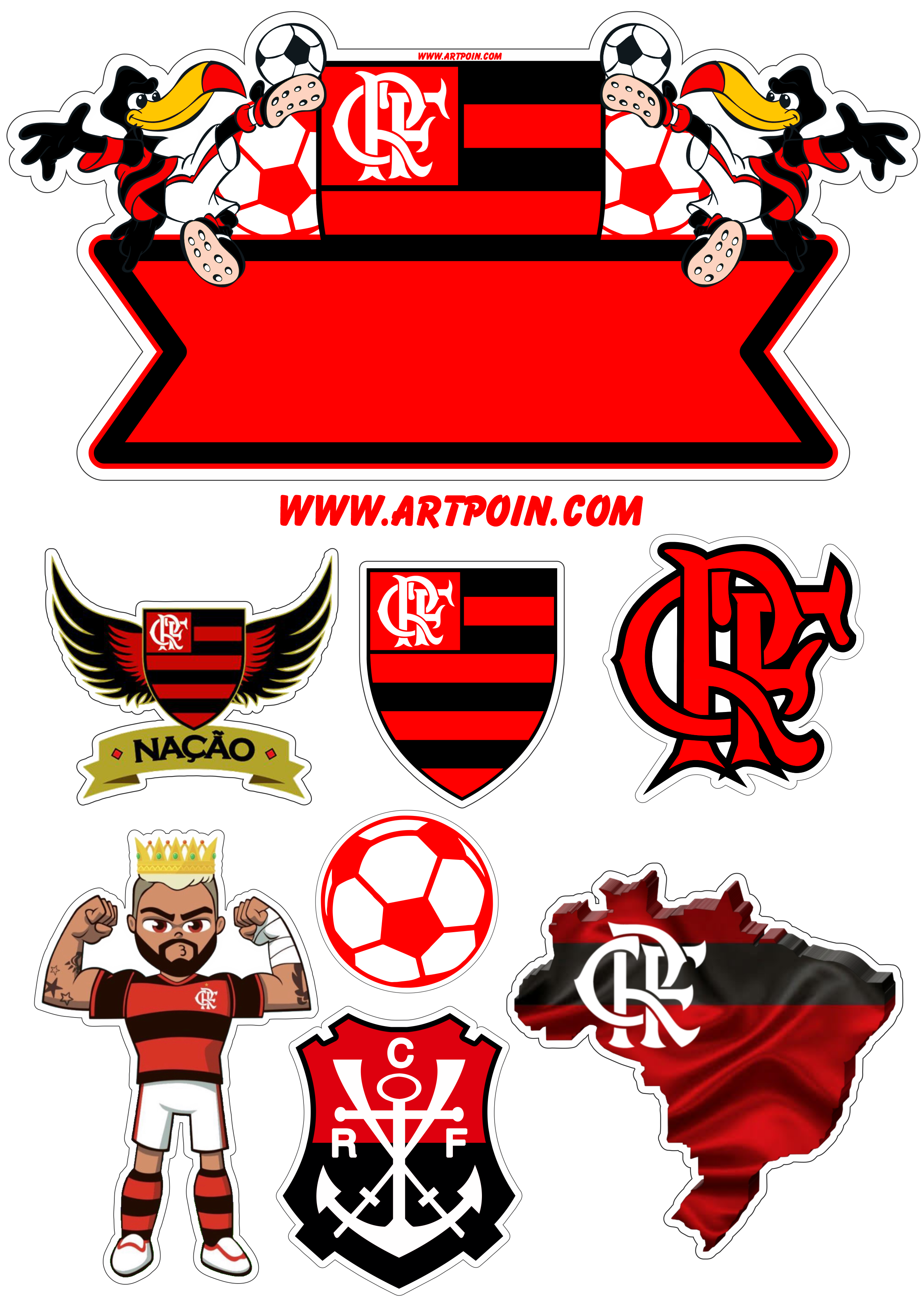 topo de bolo flamengo feminino para imprimir
