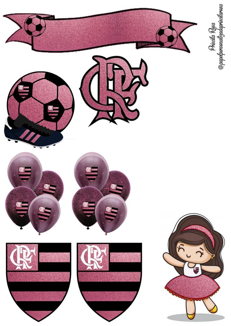 topo de bolo flamengo rosa para menina
