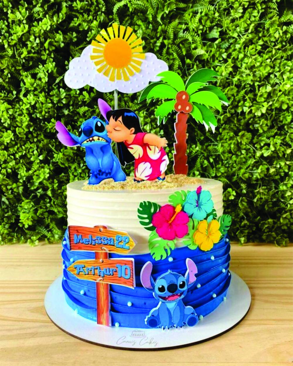 topo de bolo ohana stitch