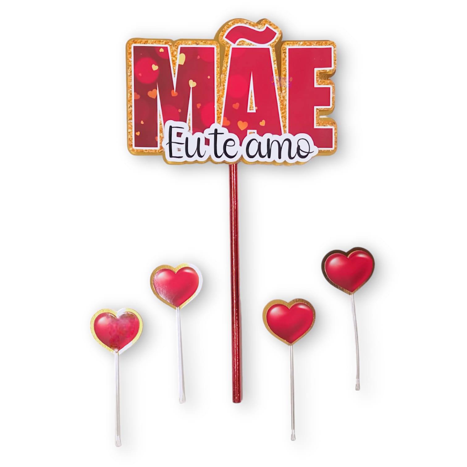 topo de bolo mãe dourado