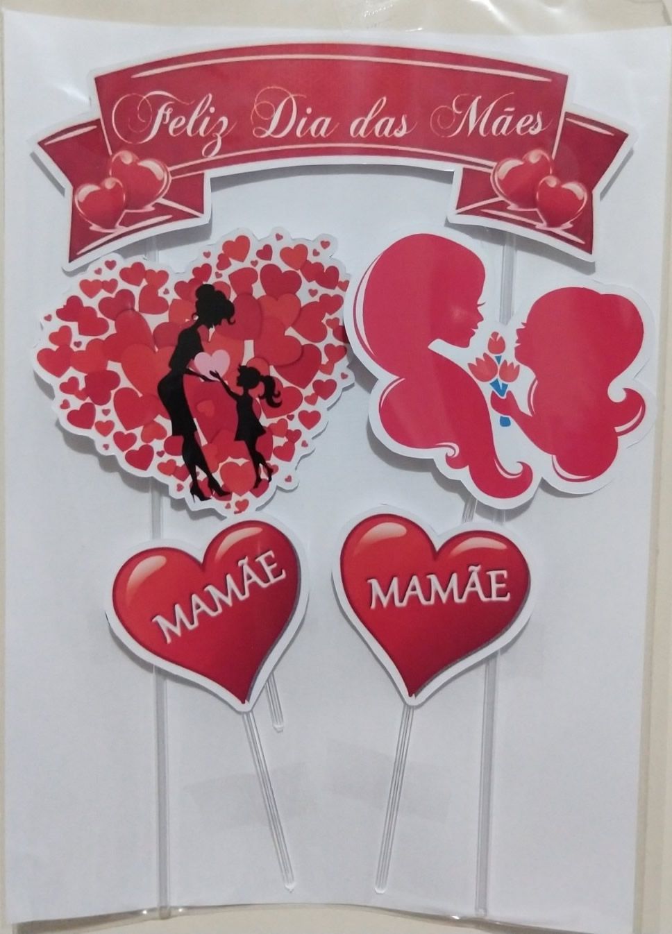 topo de bolo mãe flores