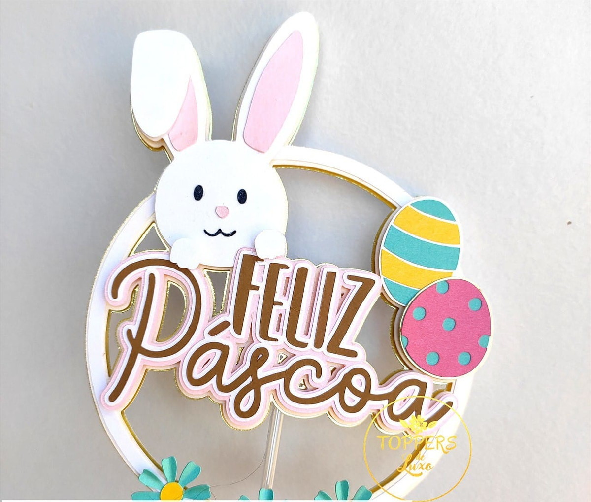 topo de bolo páscoa personalizado