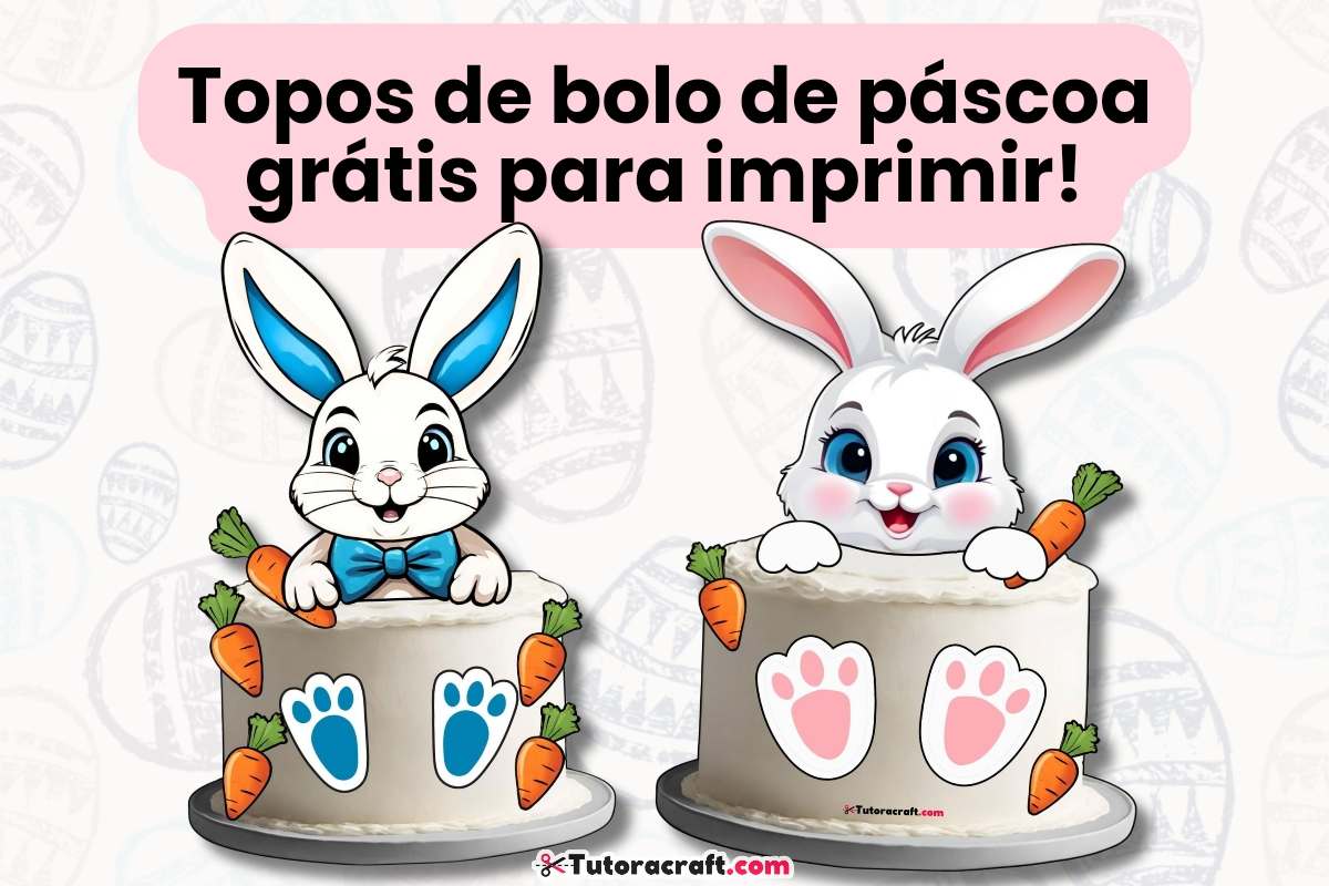 topo de bolo páscoa minimalista