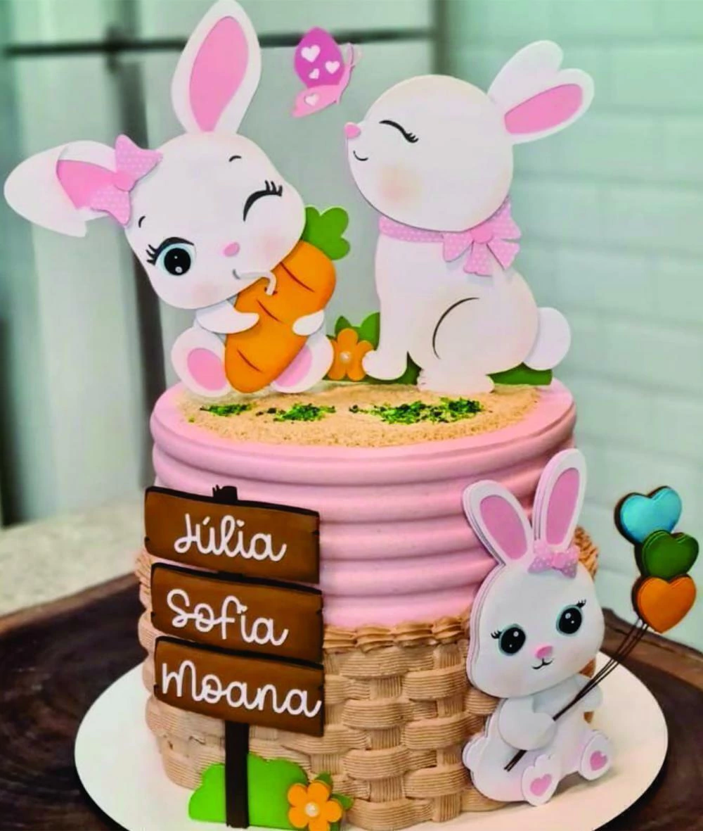 topo de bolo páscoa 3d