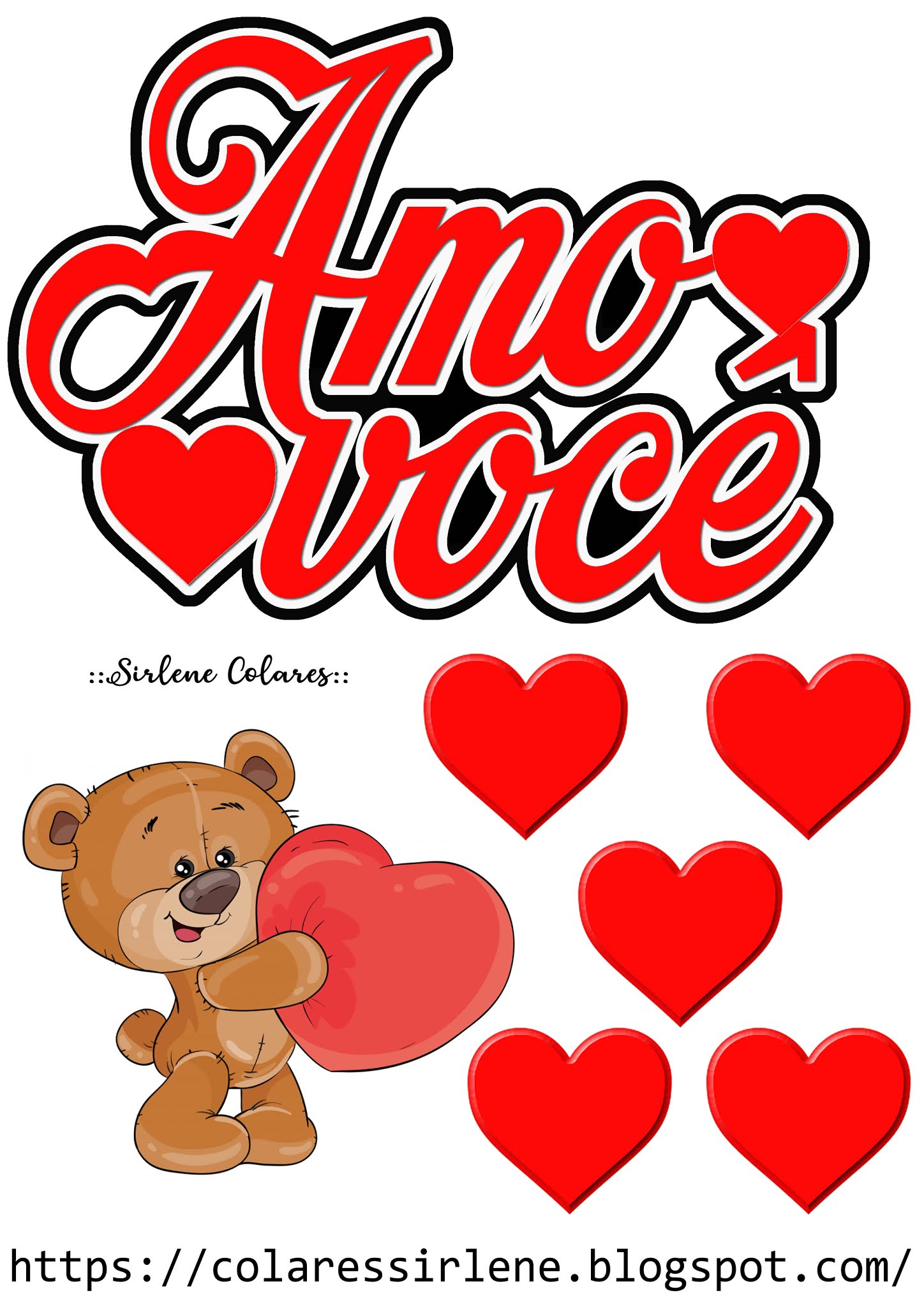 topo de bolo amor para imprimir