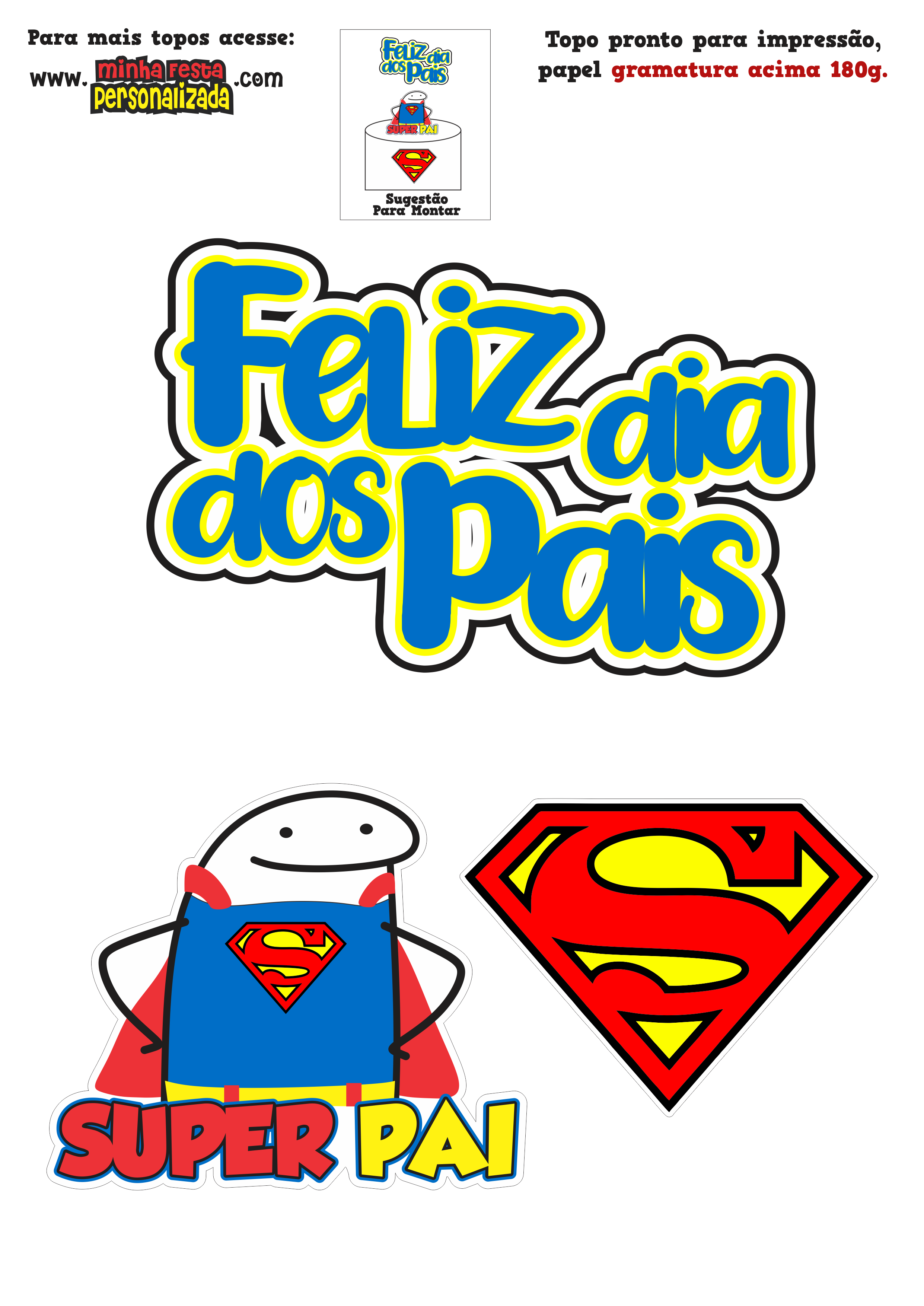 molde topo de bolo dia dos pais