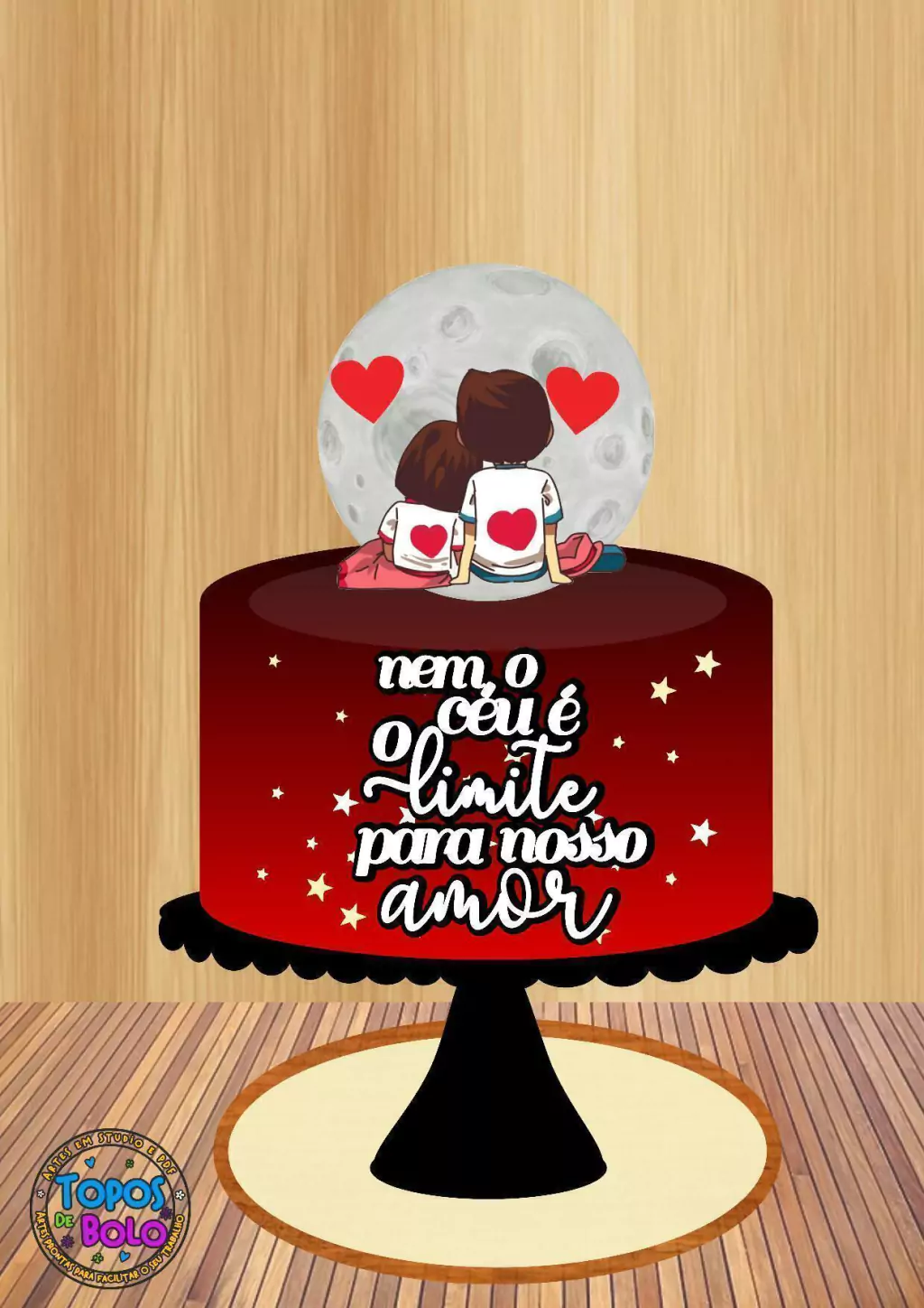 topper bolo bento cake dia dos namorados