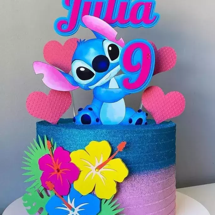 topo de bolo lilo e stitch 3d