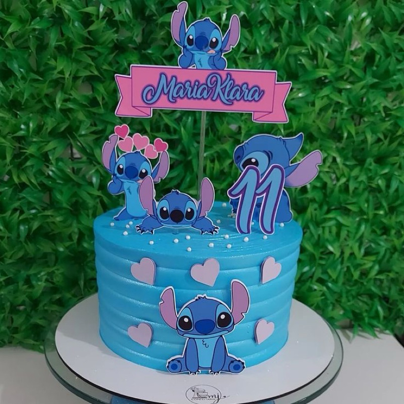 topo de bolo lilo e stitch comestível