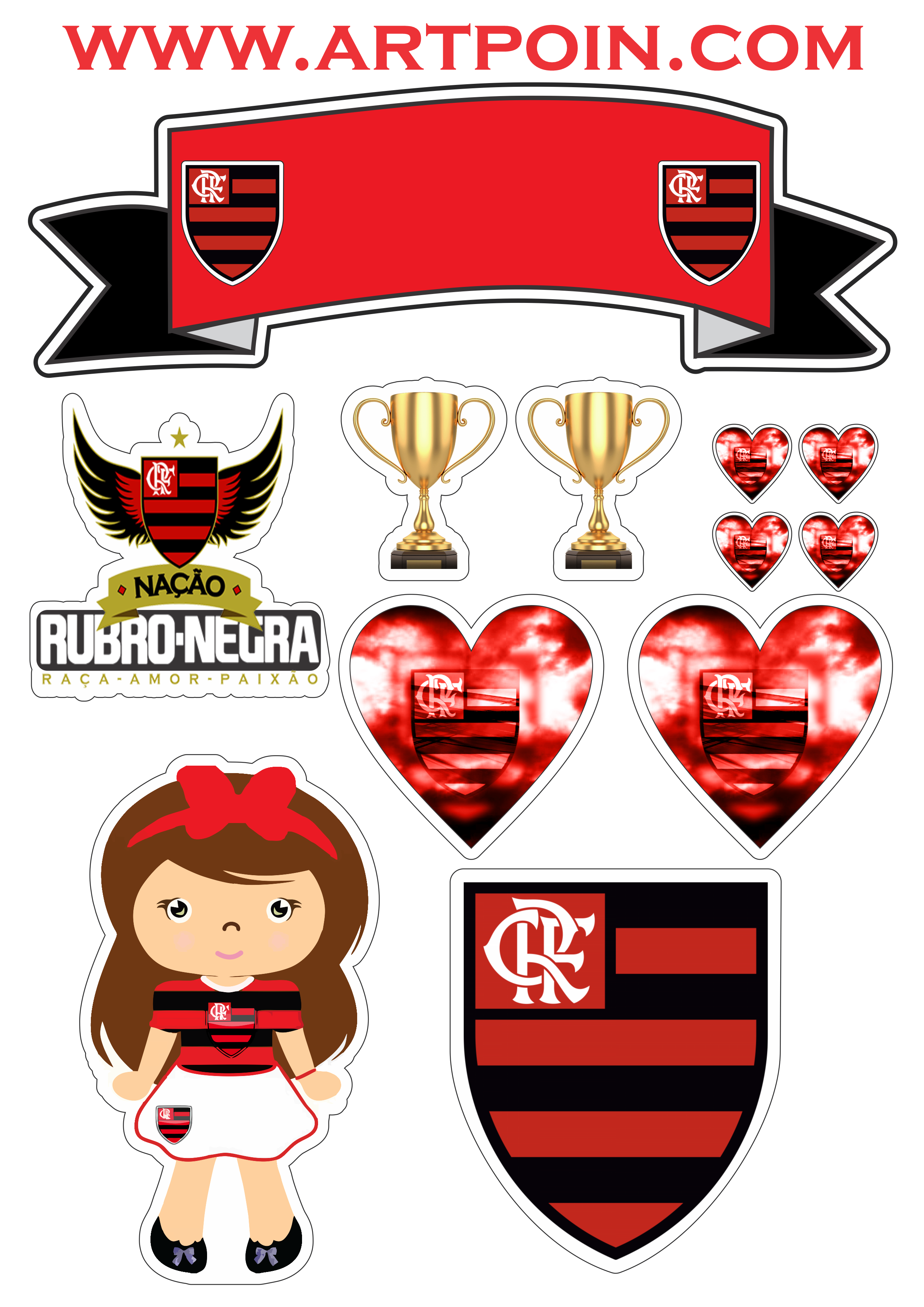 ideias topper festa flamengo girl