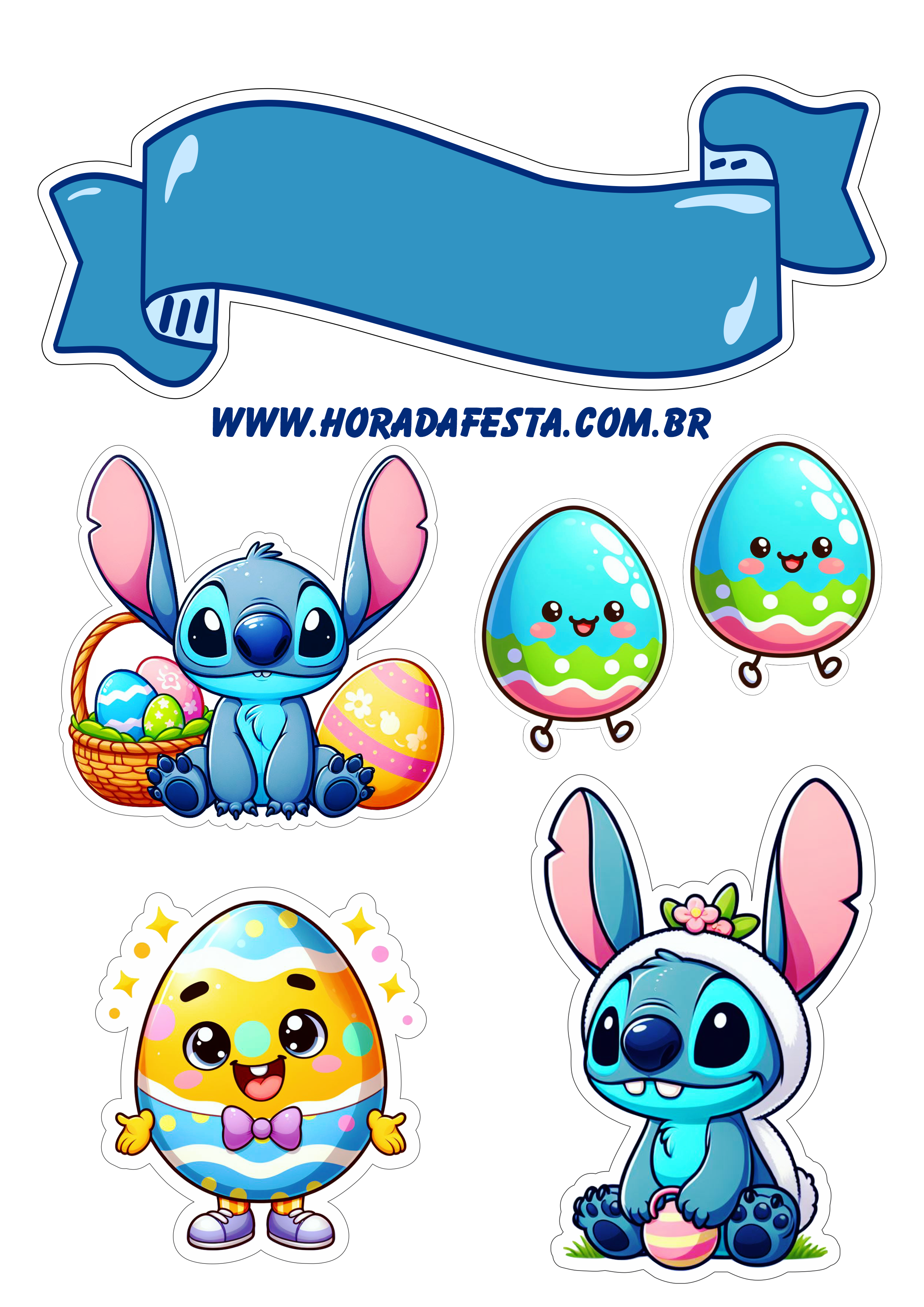 stitch e angel topper de bolo