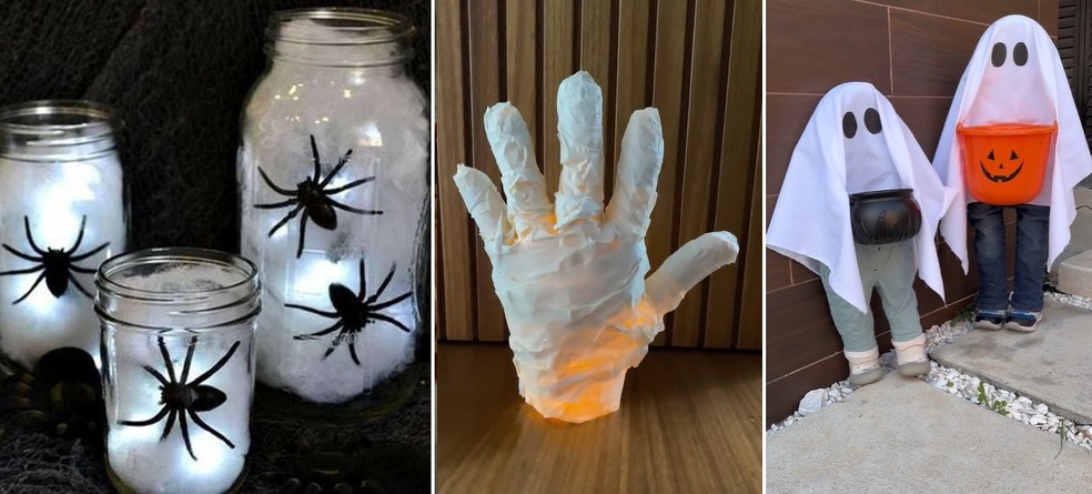halloween com material reciclado