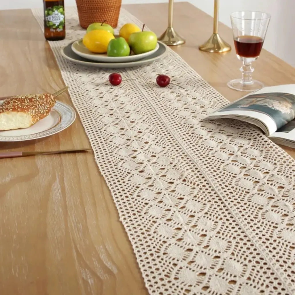 gráfico de trilho de mesa crochê