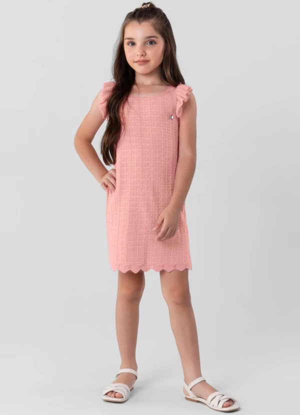 vestido de crochê bebê rosa